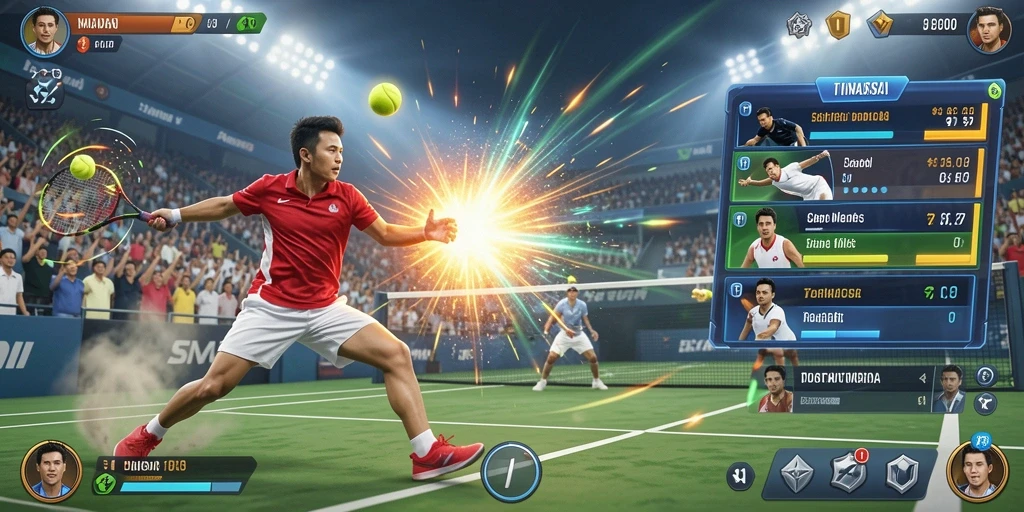 Tampilan awal game dengan tema slot yang penuh warna.