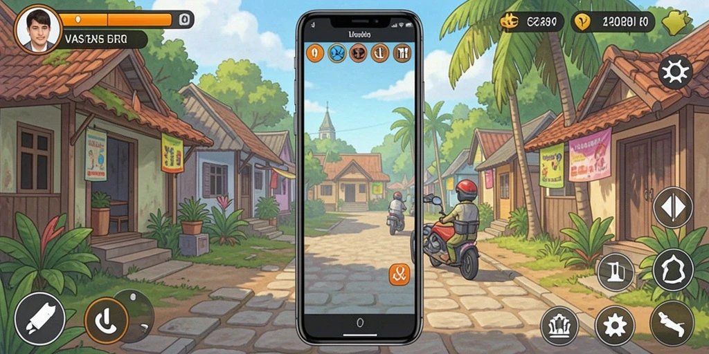 Layar utama dengan pilihan permainan slot yang beragam.